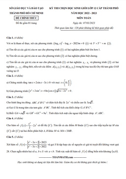 đề thi học sinh giỏi toán 12 năm 2022 – 2023 sở gd&đt tp hồ chí minh