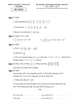 đề thi học sinh giỏi toán 7 năm 2016 – 2017 phòng gd&đt giao thủy – nam định