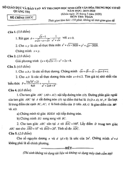 đề thi học sinh giỏi toán thcs năm 2019 – 2020 sở gd&đt quảng trị