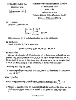 đề thi học sinh giỏi toán thpt cấp tỉnh năm 2021 – 2022 sở gd&đt ninh bình