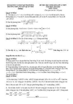 đề thi hsg toán 11 năm 2019 – 2020 trường nguyễn quán nho – thanh hóa