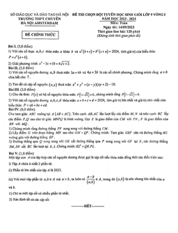 đề thi hsg toán 9 vòng 1 năm 2023 – 2024 trường thpt chuyên hà nội – amsterdam
