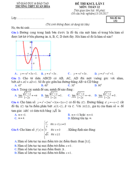 đề thi khảo sát chất lượng lần 1 môn toán 12 trường thpt xuân hòa – vĩnh phúc