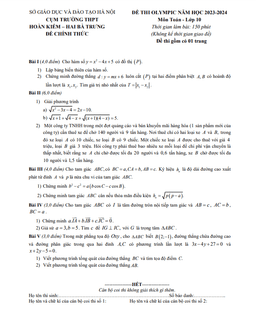 đề thi olympic toán 10 năm 2023 – 2024 cụm hoàn kiếm & hai bà trưng – hà nội