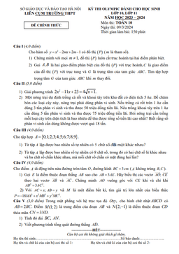 đề thi olympic toán 10 năm 2023 – 2024 liên cụm trường thpt – hà nội