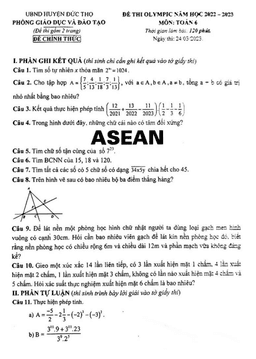 đề thi olympic toán 6 năm 2022 – 2023 phòng gd&đt đức thọ – hà tĩnh