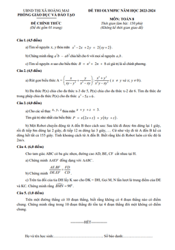 đề thi olympic toán 8 năm 2023 – 2024 phòng gd&đt hoàng mai – nghệ an