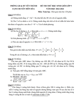 đề thi thử hsg toán 9 năm 2023 – 2024 cụm chuyên môn 6 yên thành – nghệ an