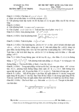 đề thi thử số 4 thpt quốc gia 2016 lý tự trọng – hà tĩnh
