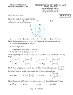 đề thi thử toán 10 thptqg 2019 lần 3 trường ngô sĩ liên – bắc giang