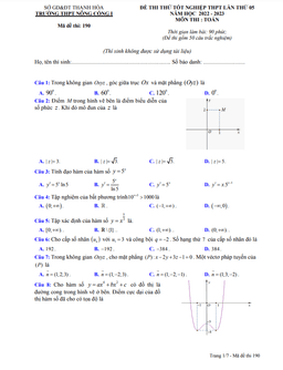 đề thi thử toán tn thpt 2023 lần 5 trường thpt nông cống 1 – thanh hóa