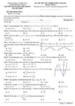 đề thi thử tốt nghiệp thpt 2020 môn toán trường thpt nguyễn hiền – đà nẵng