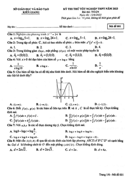 đề thi thử tốt nghiệp thpt 2023 môn toán lần 2 sở gd&đt kiên giang