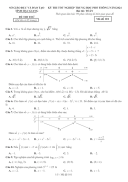 đề thi thử tốt nghiệp thpt năm 2024 môn toán sở gd&đt hậu giang