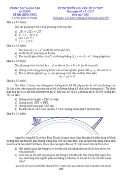 đề thi tuyển sinh lớp 10 thpt năm học 2017 – 2018 môn toán sở gd và đt an giang