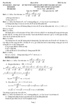 đề thi tuyển sinh lớp 10 thpt năm học 2017 – 2018 môn toán trường thpt chuyên lê quý đôn – bình định