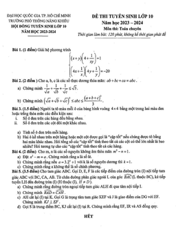 đề tuyển sinh lớp 10 môn toán (chuyên) năm 2023 – 2024 trường ptnk – tp hcm
