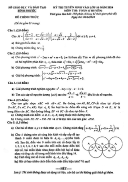 đề tuyển sinh lớp 10 năm 2024 môn toán (chuyên) sở gd&đt bình phước