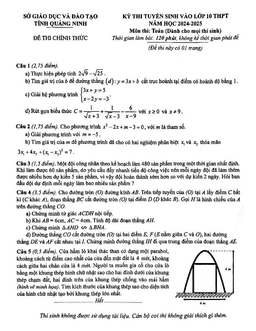 đề tuyển sinh lớp 10 thpt môn toán năm 2024 – 2025 sở gd&đt quảng ninh