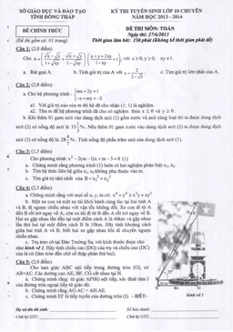 đề tuyển sinh vào 10 chuyên môn toán năm 2013 – 2014 sở gd&đt đồng tháp