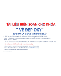 dự đoán và chứng minh tính chất hình học oxy – nguyễn thanh tùng