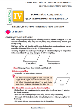 đường thẳng và mặt phẳng, quan hệ song song trong không gian toán 11 ctst