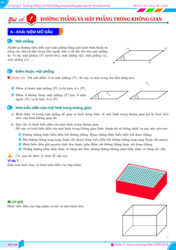 đường thẳng và mặt phẳng trong không gian, quan hệ song song toán 11 gdpt 2018