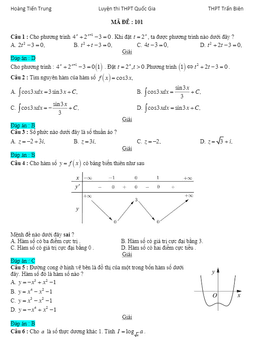 giải chi tiết 4 mã đề gốc đề thi chính thức kỳ thi thpt qg 2017 môn toán – hoàng tiến trung