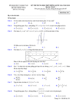 giải chi tiết đề thi chính thức thpt quốc gia 2018 môn toán
