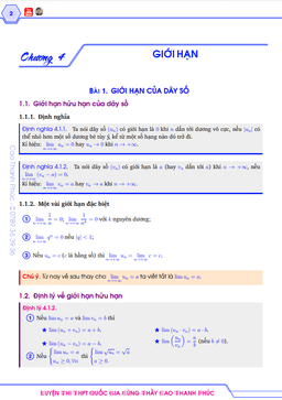 giới hạn của dãy số, giới hạn của hàm số và hàm số liên tục – cao thanh phúc