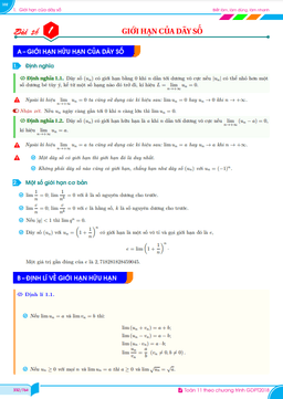 giới hạn, hàm số liên tục toán 11 gdpt 2018