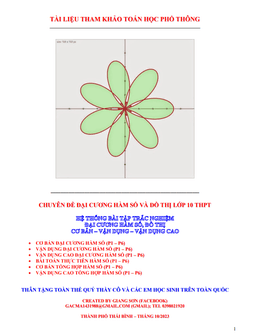 hệ thống bài tập trắc nghiệm đại cương hàm số, đồ thị toán 10 cơ bản – vd – vdc