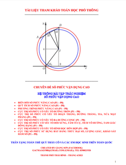 hệ thống bài tập trắc nghiệm số phức vận dụng cao
