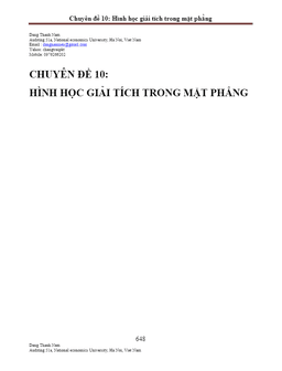 hình học giải tích phẳng oxy – đặng thành nam