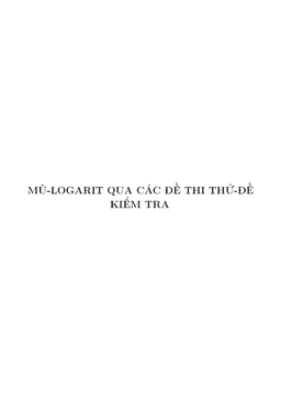 lũy thừa, mũ và logarit trong các đề thi thử thptqg môn toán