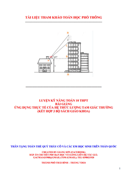 luyện kỹ năng toán 10 ứng dụng thực tế của hệ thức lượng tam giác thường