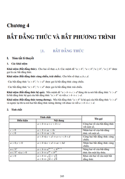 lý thuyết, các dạng toán và bài tập bất đẳng thức và bất phương trình