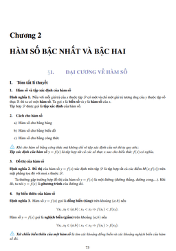 lý thuyết, các dạng toán và bài tập hàm số bậc nhất và bậc hai