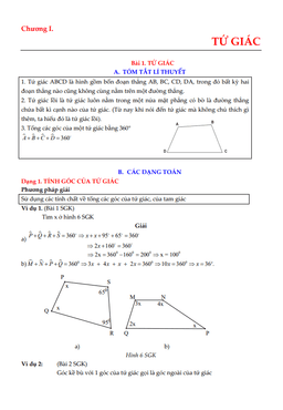 lý thuyết, các dạng toán và bài tập tứ giác