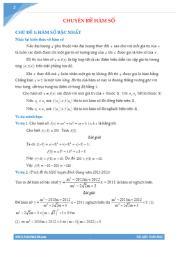 lý thuyết và bài tập chuyên đề hàm số