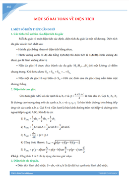 một số bài toán về diện tích