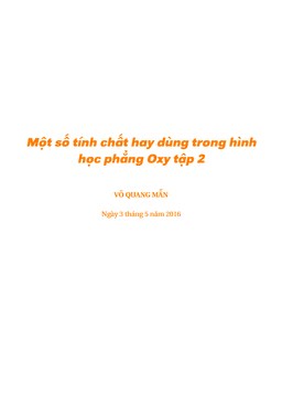 một số tính chất hay dùng trong hình học phẳng oxy tập 2 – võ quang mẫn