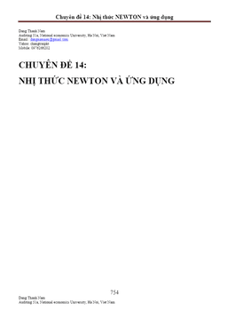 nhị thức newton – đặng thành nam