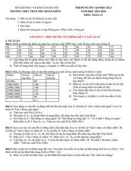 nội dung ôn tập học kì 2 toán 11 năm 2023 – 2024 trường thpt trần phú – hà nội