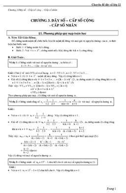 phân dạng bài tập về phương pháp quy nạp toán học và dãy số