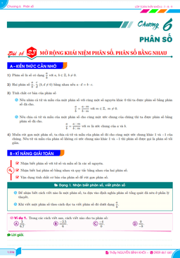 phân dạng và bài tập phân số toán 6 kết nối tri thức với cuộc sống