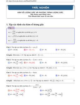 phân dạng và giải chi tiết 99 câu trắc nghiệm chuyên đề lượng giác – nguyễn nhanh tiến