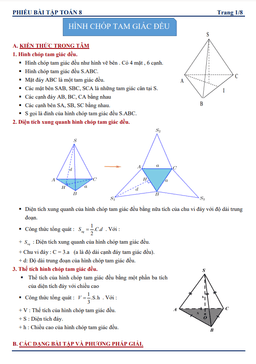 phiếu bài tập toán 8 chủ đề một số hình khối trong thực tiễn