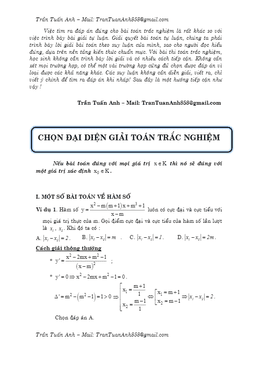 phương pháp chọn đại diện giải toán trắc nghiệm – trần tuấn anh