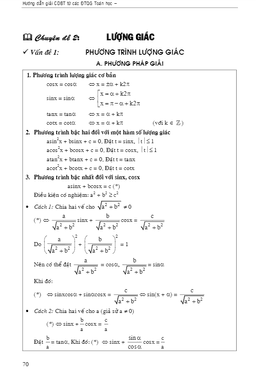phương pháp giải phương trình lượng giác – trung tâm ltđh vĩnh viễn